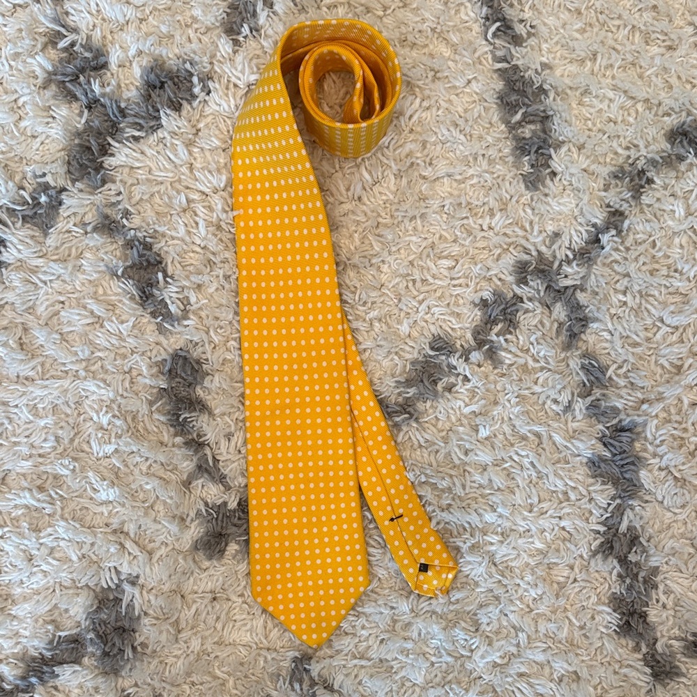 Ben Silver Cravate Yellow Polka Dot Tie - Classic